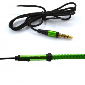 zipper earphones - green
