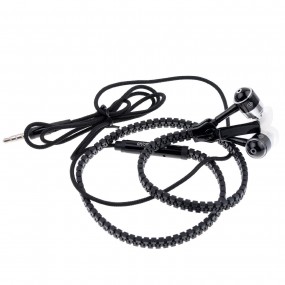 zipper earphones-black