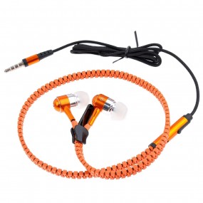 zipper earphone-orange